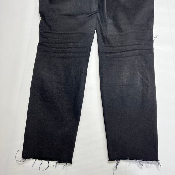 Madewell 10” High Riser Skinny Jeans SIZE 26 Black Distressed Raw Hem - Picture 9 of 10